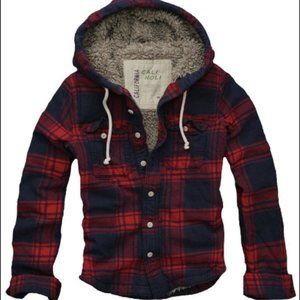 Brand New $128 Mens CALI HOLI Muscle Fit Faux Fur Flannel Jacket  Check Hoodie